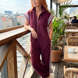 Mirania | Zip Front Stripe Panel Jumpsuit