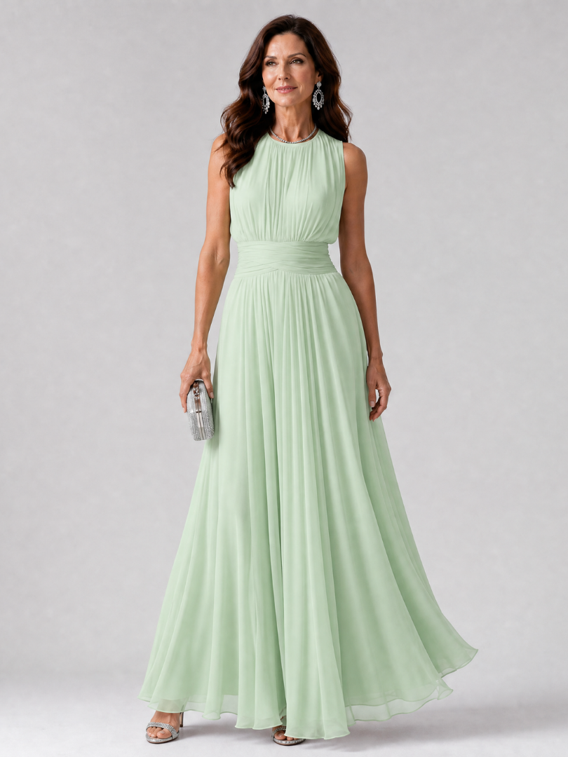 Hiladra | Sleeveless Gathered Waist Midi Dress
