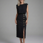 Camlette | Cap Sleeve Asymmetric Midi Dress