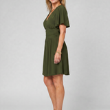Corada | Flutter Sleeve V Neck Mini Dress