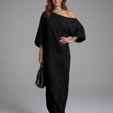 Pruwen | One Shoulder Draped Maxi Dress
