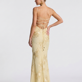 Casmae | Embroidered Strap Fitted Maxi Dress