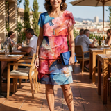 Esmewen | Poised Marble Knee Length Dress