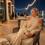 Dahlette | Open Shoulder Knit Top And Wide Leg Pants Set