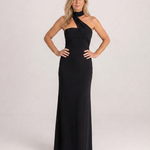 Veletta | Watercolor Floral One Shoulder Halter Maxi Dress