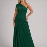 Esmemarie | One Shoulder Draped Bodice Maxi Dress