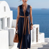 Norabeth | Contrast Line Midi Dress