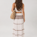 Miralia | Spaghetti Strap Embroidered Detail Midi Dress