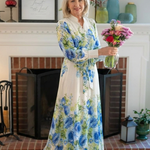 Liorandra | Long Sleeve Floral Button Front Maxi Dress