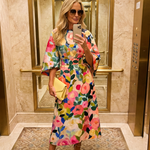 Callora | Wide Sleeve Floral Midi Dress