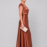 Dellora | Cap Sleeve Wrap Bodice Maxi Dress