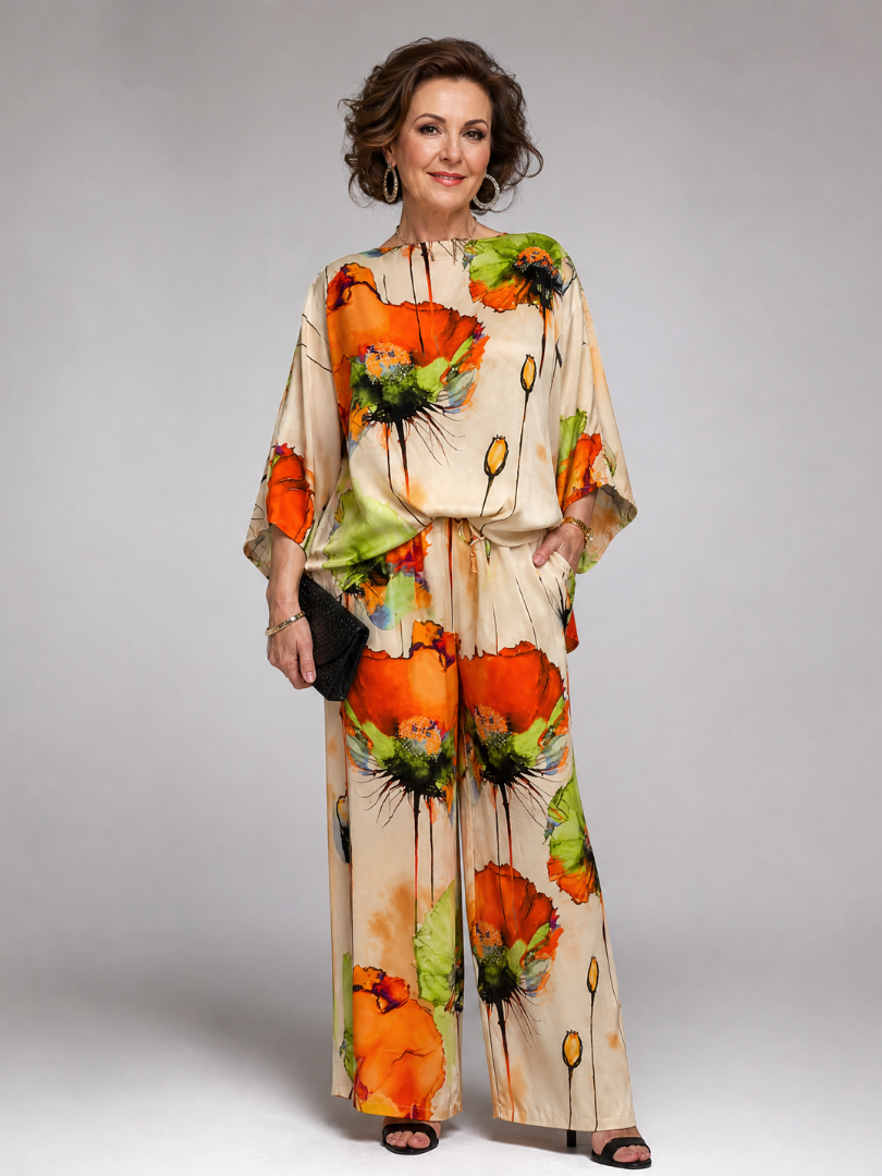Milnia | Floral Two Piece Pant Set