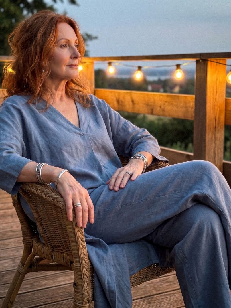 Penwynne | Loose Tunic Top Wide Leg Pant Set
