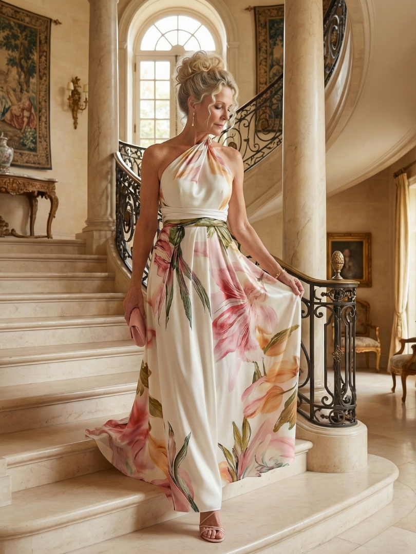 Celsette | Light Floral Maxi Dress