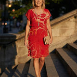 Casine | Soft Abstract Knee Length Dress