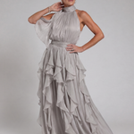 Tamsinmae | Halter Neck Ruffle Tiered Maxi Dress