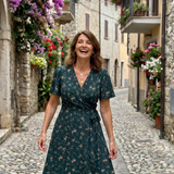 Dahrina | Floral Wrap Tie Midi Dress