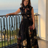 Magdaney | Floral Keyhole Midi Dress