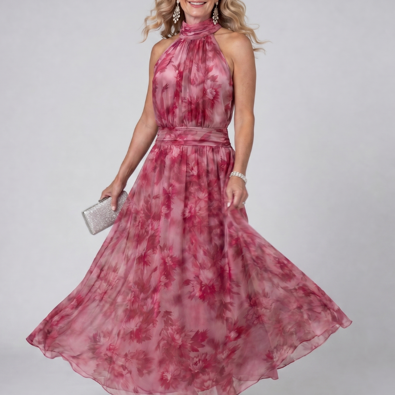 Corla | Soft Halter Neck Midi Dress