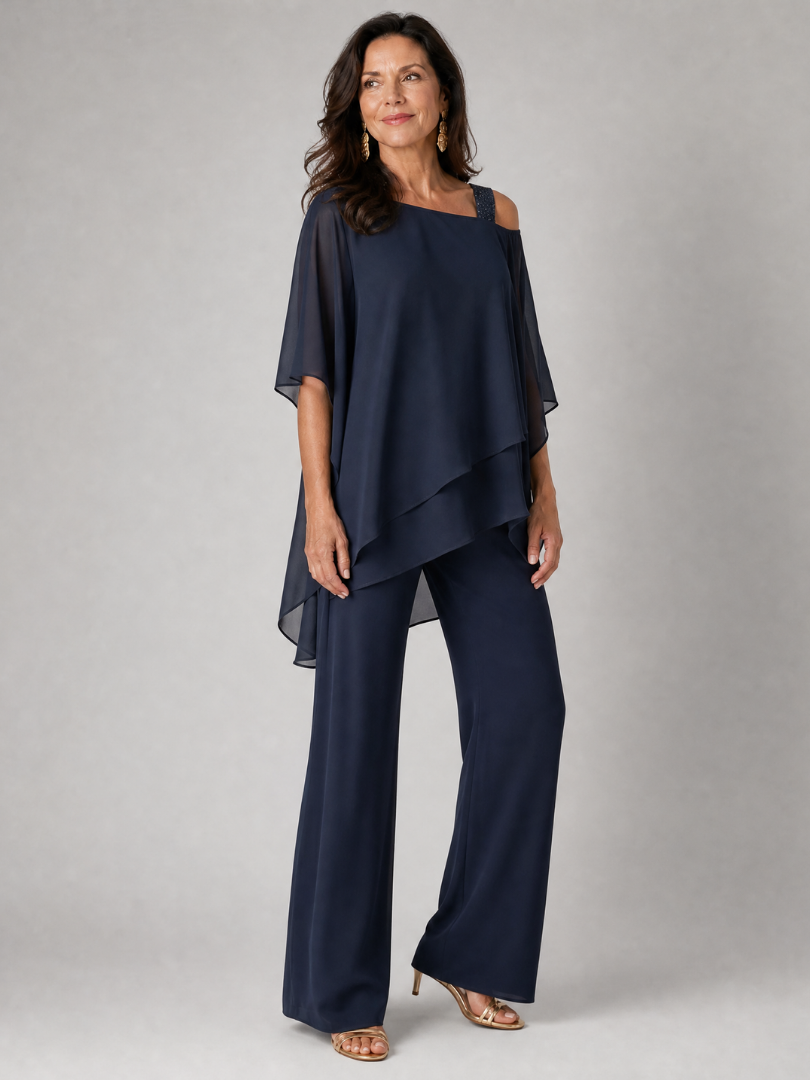 Taliadra | Layered Asymmetrical Two Piece Pant Set