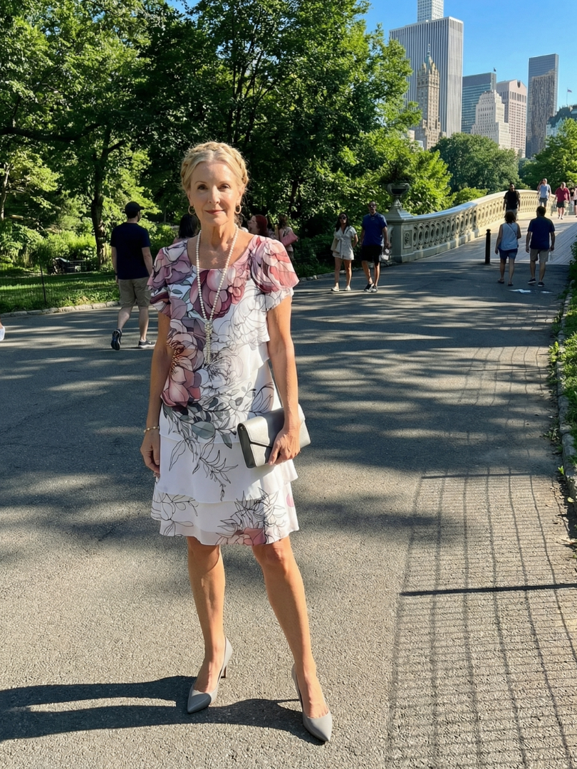 Cormarie | Clean Floral Knee Length Dress