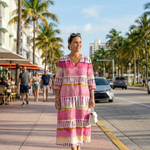 Zarnia | Easy Flow Patterned Stripe Midi Dress