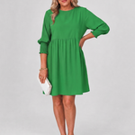 Gretawyn | Long Sleeve Smocked Cuffs Mini Dress