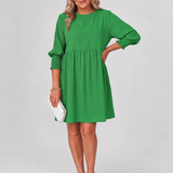Gretawyn | Long Sleeve Smocked Cuffs Mini Dress