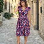 Nora | Flutter Sleeve Printed Knee Length Dress