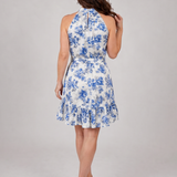 Magdarin | Halter Neck Ruffle Hem Knee Length Dress