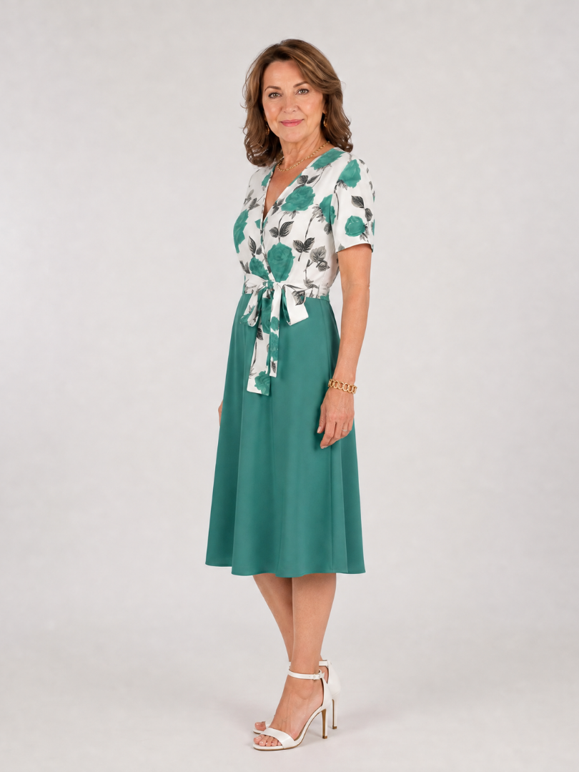 Valwen | Floral Tie Waist Midi Dress