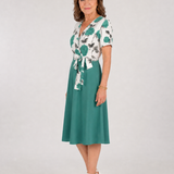 Valwen | Floral Tie Waist Midi Dress