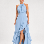 Lorthea | Halter Neck High Low Ruffle Dress