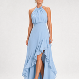 Lorthea | Halter Neck High Low Ruffle Dress