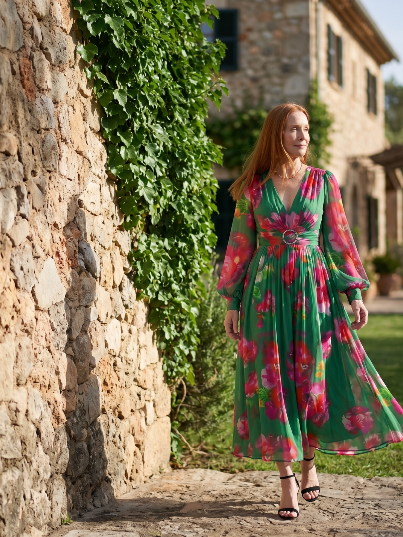Magdassa | Soft Floral Midi Dress