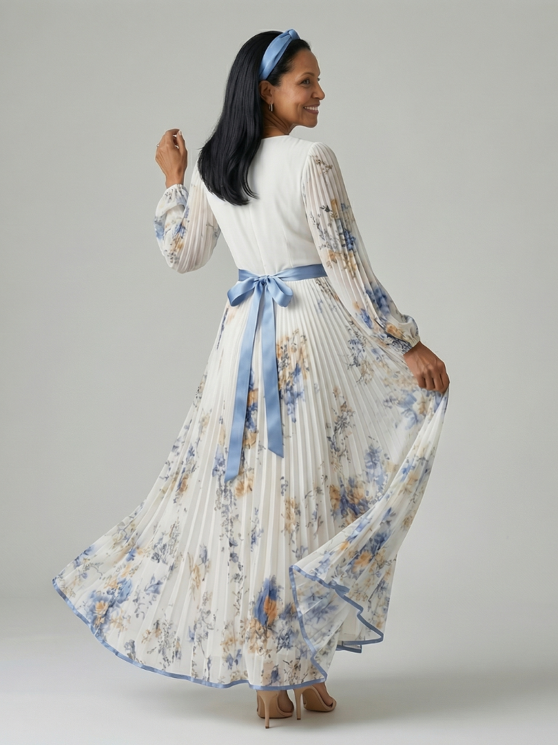 Serlia | Pleated Wrap Midi Dress