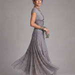 Pena | Draped Crop Top And Pleated Maxi Skirt Set