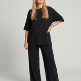 Belndra | Short Sleeve Oversized Top And Wide Leg Pants Set