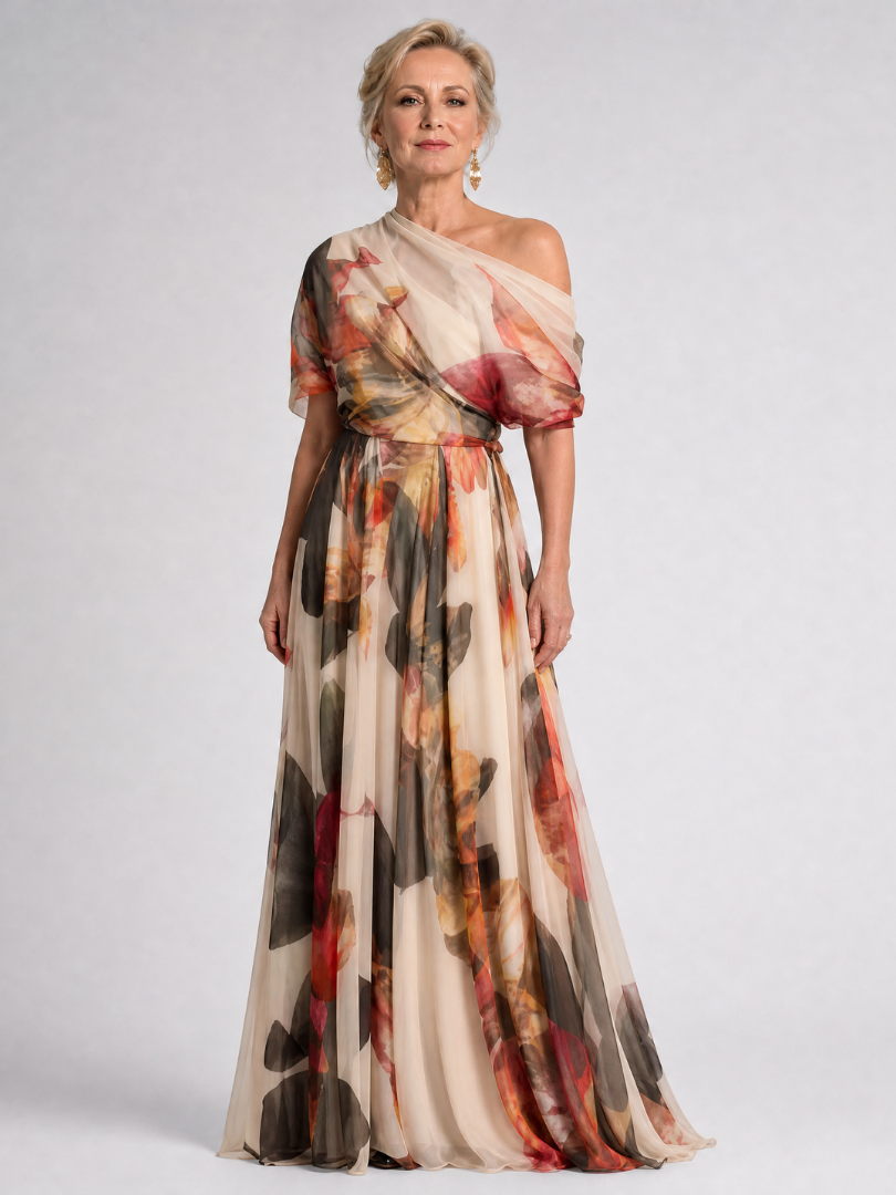 Fiosia | Off Shoulder Floral Print Maxi Dress