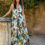 Milndra | Tropical Print Sleeveless Maxi Dress