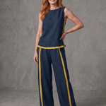 Julette | Sleeveless Top Wide Leg Contrast Pants Set