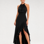 Lorthea | Halter Neck High Low Ruffle Dress
