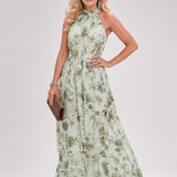 Solmae | Floral Print Flowing Skirt Midi Dress