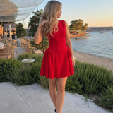 Milrose | Sleeveless Structured Flared Skirt Mini Dress