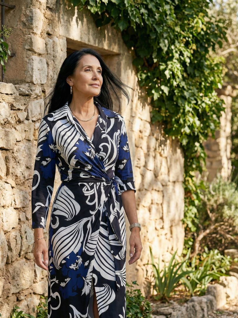 Sabnia | Relaxed Wrap Midi Dress