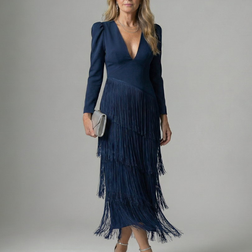 Corrose | Fringe Layer Midi Dress