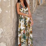 Milndra | Tropical Print Sleeveless Maxi Dress