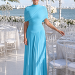 Larnia | One Shoulder Draped Bodice Maxi Dress