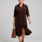 Kalney | Long Sleeve Patch Pockets Midi Dress