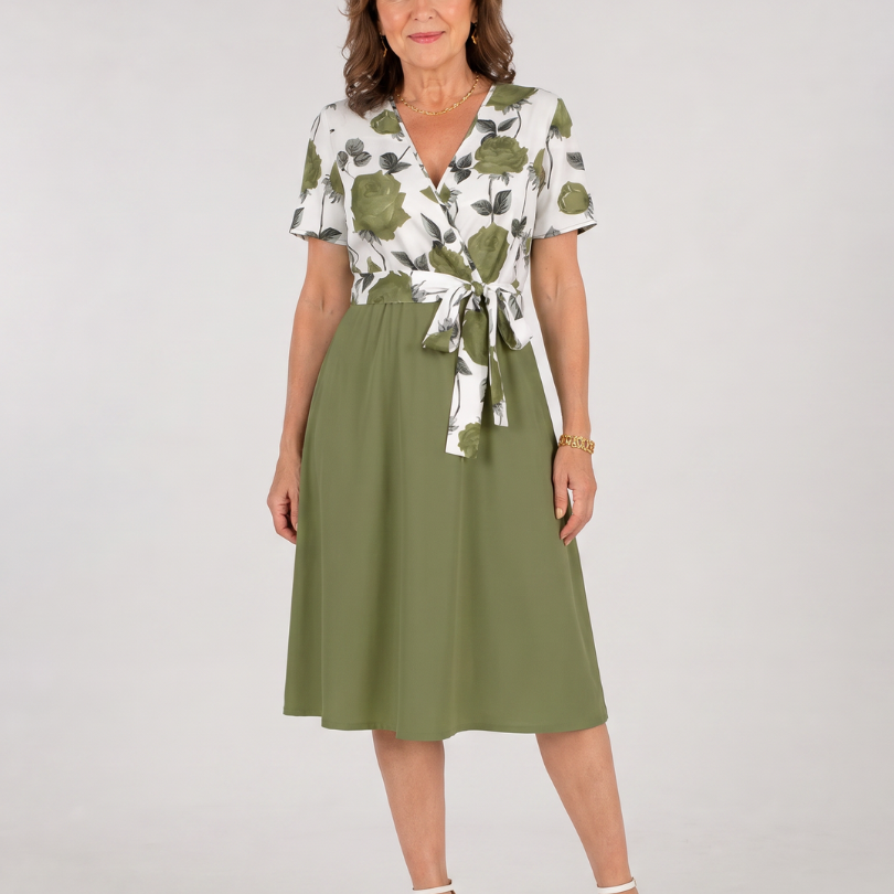 Valwen | Floral Tie Waist Midi Dress